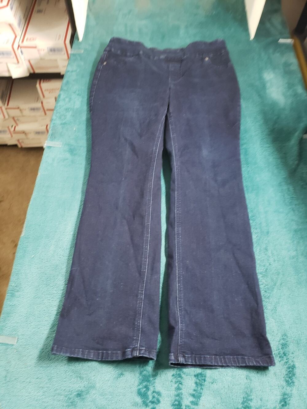 Chicos Jeans Size 1 US Size 8 Women Blue Stretch Pants Pull on Straight